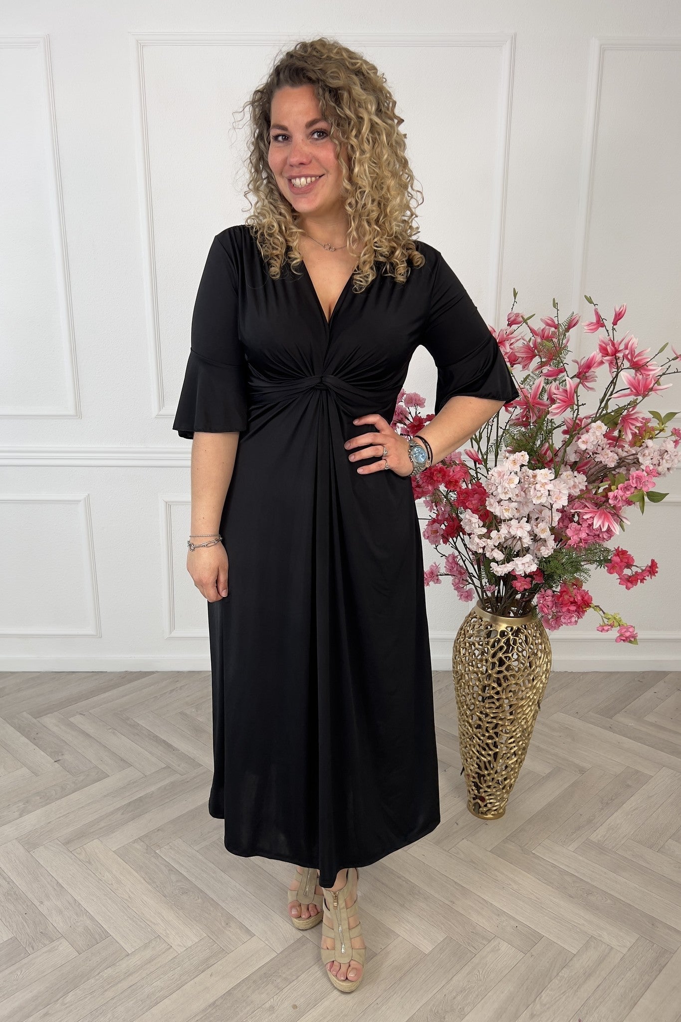 Lenox Soft-Touch Knotted Curve-Friendly Day Dress