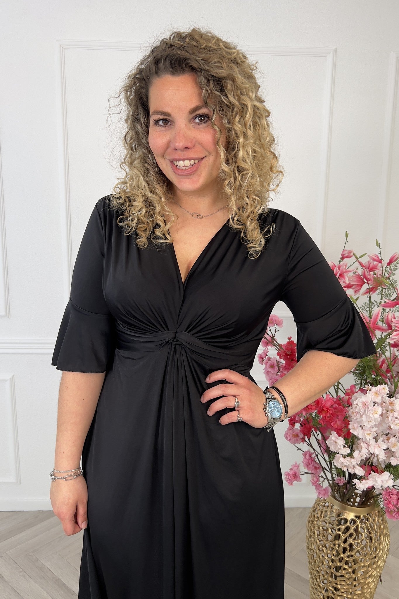 Lenox Soft-Touch Knotted Curve-Friendly Day Dress