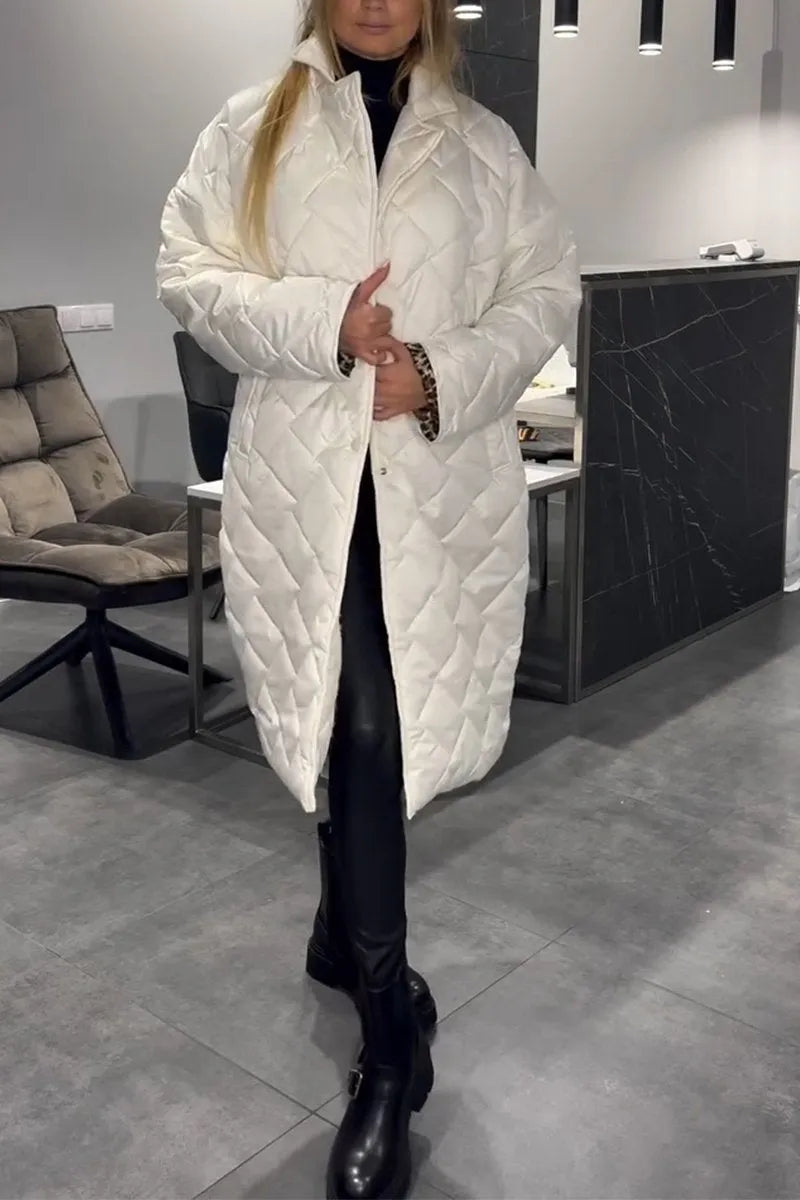 Sara | Reversible Quilted Coat with Leopard Lining