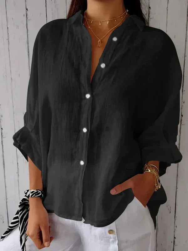 Hannah™ | Button-Up Shirt | Black / S | Toronty Ottawa
