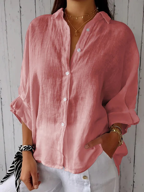 Hannah™ | Button-Up Shirt | Pink / S | Toronty Ottawa