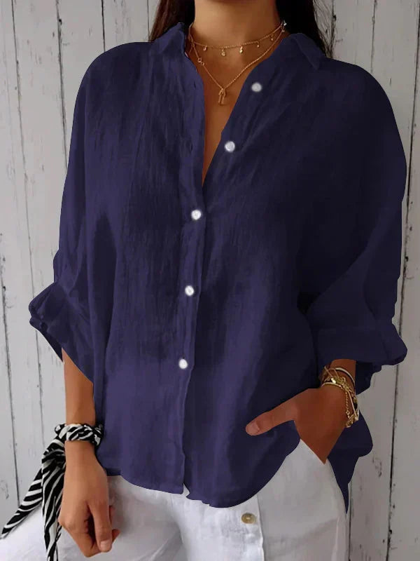Hannah™ | Button-Up Shirt | Blue / S | Toronty Ottawa