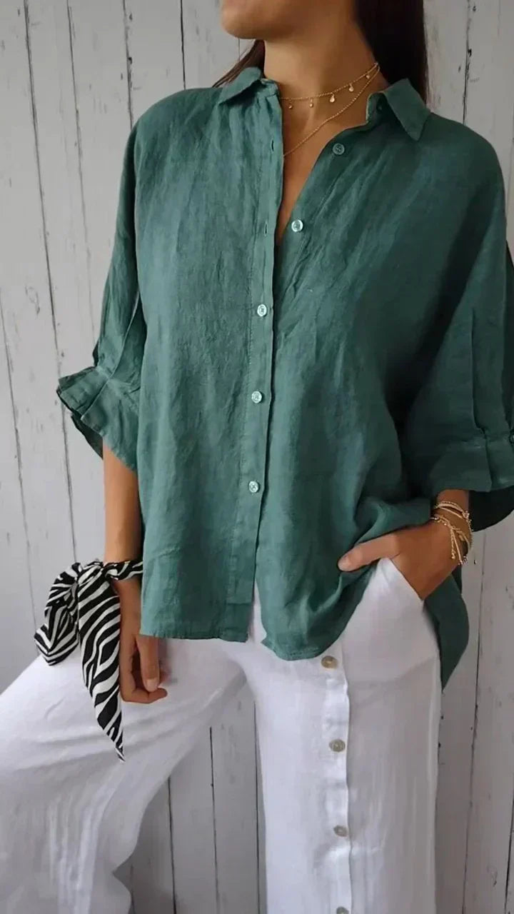 Hannah™ | Button-Up Shirt | Green / S | Toronty Ottawa