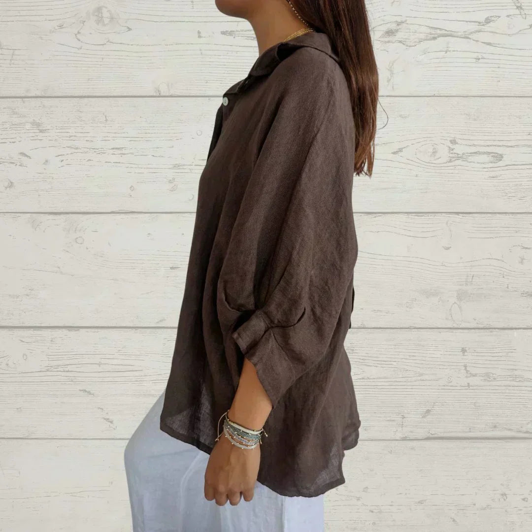 Hannah™ | Button-Up Shirt | Blue / S | Toronty Ottawa